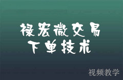 禄宏微交易 微盘下单技术讲解